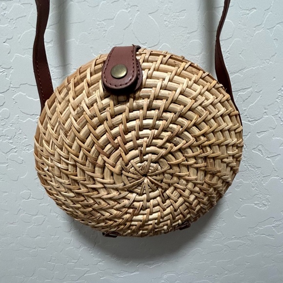 J. Crew Bags J Crew Wicker Rattan Round Crossbody Purse Poshmark